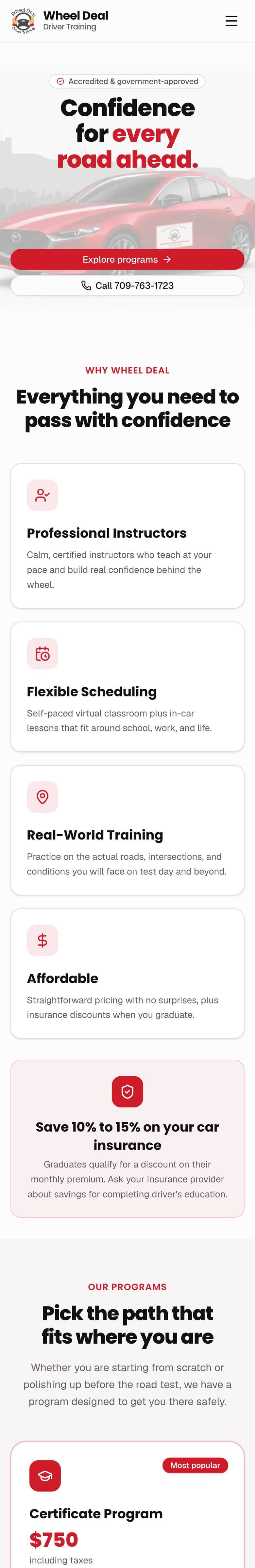 wheeldealnl.com, the website we built for Wheel Deal.